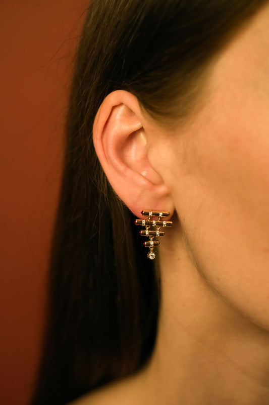 Triangular Stud Bars Earrings